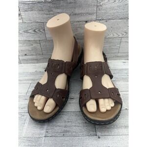Clarks Sandals Womens 8M Leisa Slingback Brown Leather Comfort Casual Cushioned